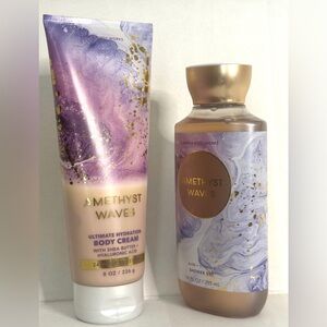 Bath & Body Works Amethyst Waves Purple and Gold Body Cream & Shower Gel
